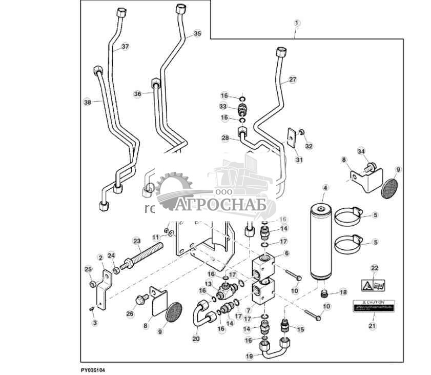 Комплект гидроаккумулятора, рулевое управление, навесное оборудование 